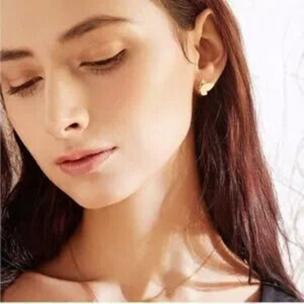 GOLD 14k Gold Plated 2pc Half Butterfly Stud Earrings Y2K Gift Minimalist - Picture 2 of 4